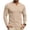 Khaki, variant on Mens Muscle Slim Fit T-Shirt Long Sleeve V Neck Soft Stretch Ribbed Knit Henley Casual Tee Shirt