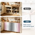 thumbnail image 4 of Pink Grey Cabinet Curtain 32"Wx55"L, Dustproof Pantry Door Curtain with Self Adhesive Tape, Gray Farmhouse Modern Rustic Tall Storage Cover Privacy Drape for Bathroom Kitchen Laundry Room, 4 of 9