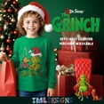 thumbnail image 3 of Dr. Seuss The Grinch Merry Grinchmas Boy's Christmas T-Shirt - Crewneck Pullover Long Sleeve Holiday Tee for Kids (Sizes 4-20), 3 of 5