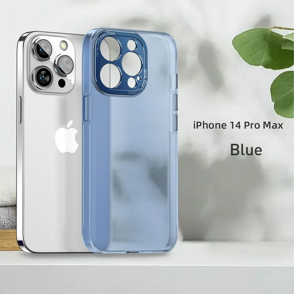 SaniMore for iPhone 14 Pro Max 6.7" Lightweight Case, Rugged Clear PC Back Anti-Fingerprint Anti-Scratch Heavy Duty Full Body Protective Case for iPhone 14 Pro Max Women Men, Blue