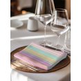 thumbnail image 6 of Pink Aqua Stripe Cloth Napkins Set of 4 Reusable Dinner Napkins, Yellow Geometric Country Geometric Cocktail Napkin Washable Table Napkins for Wedding/Holiday Party/Baby Shower 20"x20", 6 of 7
