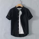 thumbnail image 2 of Camisetas de Manga Larga para Hombre Algodón Europa América Estilo Cuello de Soporte Boca Abierta Camisa de Manga Corta, Blusa de Poliéster Unisex, 2 of 6