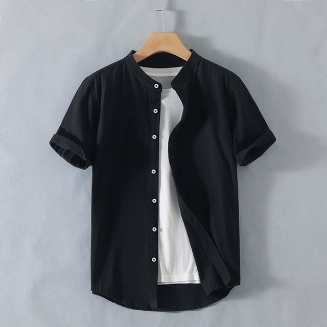 pstuiky camisetas de hombre, Camisa básica holgada de manga corta con cuello en V, informal, a la moda, de color liso, talla grande para hombre camisetas de hombre xxl