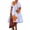 Orange, variant on Women'S Floral Summer Dresses Short Sleeve V Neck Flowy A-Line Tiered Midi Dress Boho Beach Dress Orange L