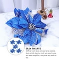 thumbnail image 1 of CRAFTHROU Christmas Tree Decoration Flower Glitter 25cm Blue Plastic Cloth Gold Powder Hexagonal 5Pcs, 1 of 5