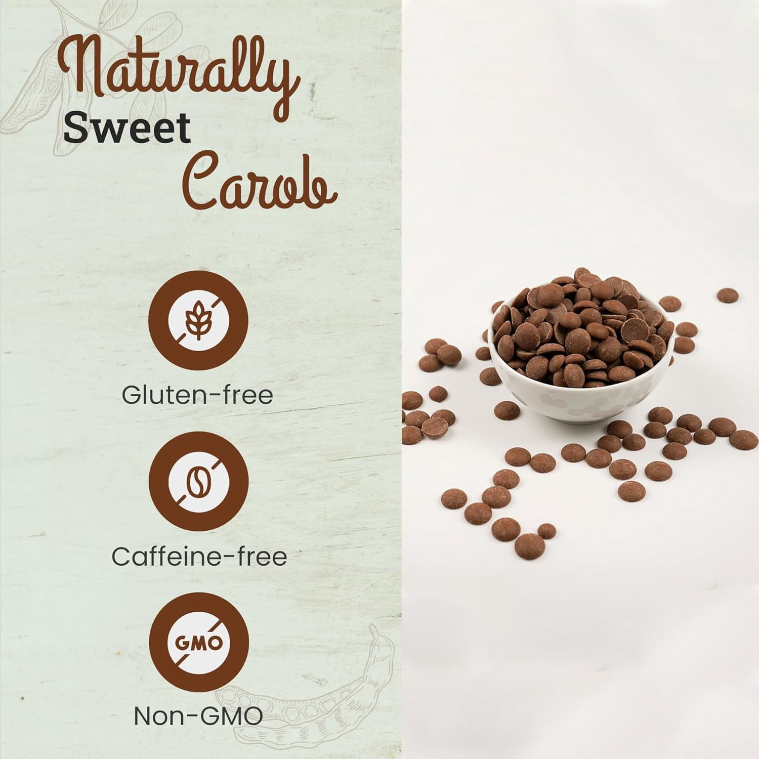 Missy J’s Organic Mint Carob Chips Gluten-Free Snacks Healthy Desserts for Baking & Snacking 3 Pack