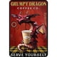 thumbnail image 1 of Placa Metal Vintage Dragón Pintura Hierro Rectangular 20x30 Cm Rojo, 1 of 9