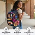 thumbnail image 3 of Garronmavis Color Football Kids Backpack 17 Inch School Backpack for Boys for Grades 3-6 Ages 9-12, Breathable Elementary School Bag with Padded Tablet Sleeve & Multi-Pockets, 3 of 7