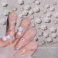 thumbnail image 2 of UDIYO 30Pcs Flower Nail Decor Glitter Stylish Nail Accessories Artificial Flower Nail Art Stud for Salon, 2 of 7