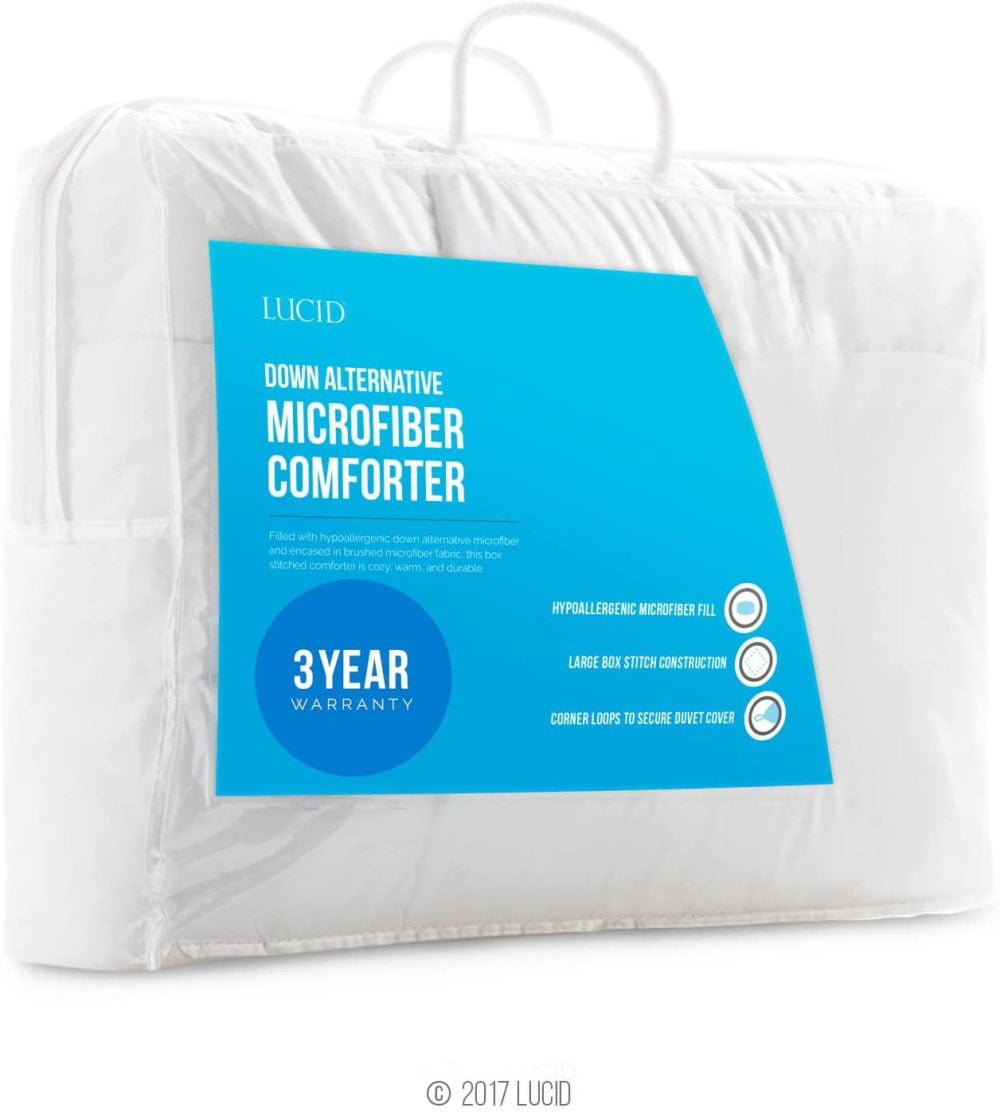 Details about   LUCID Alternative Comforter-Hypoallergenic-All Season-400 GSM-Ultra Soft and Coz 