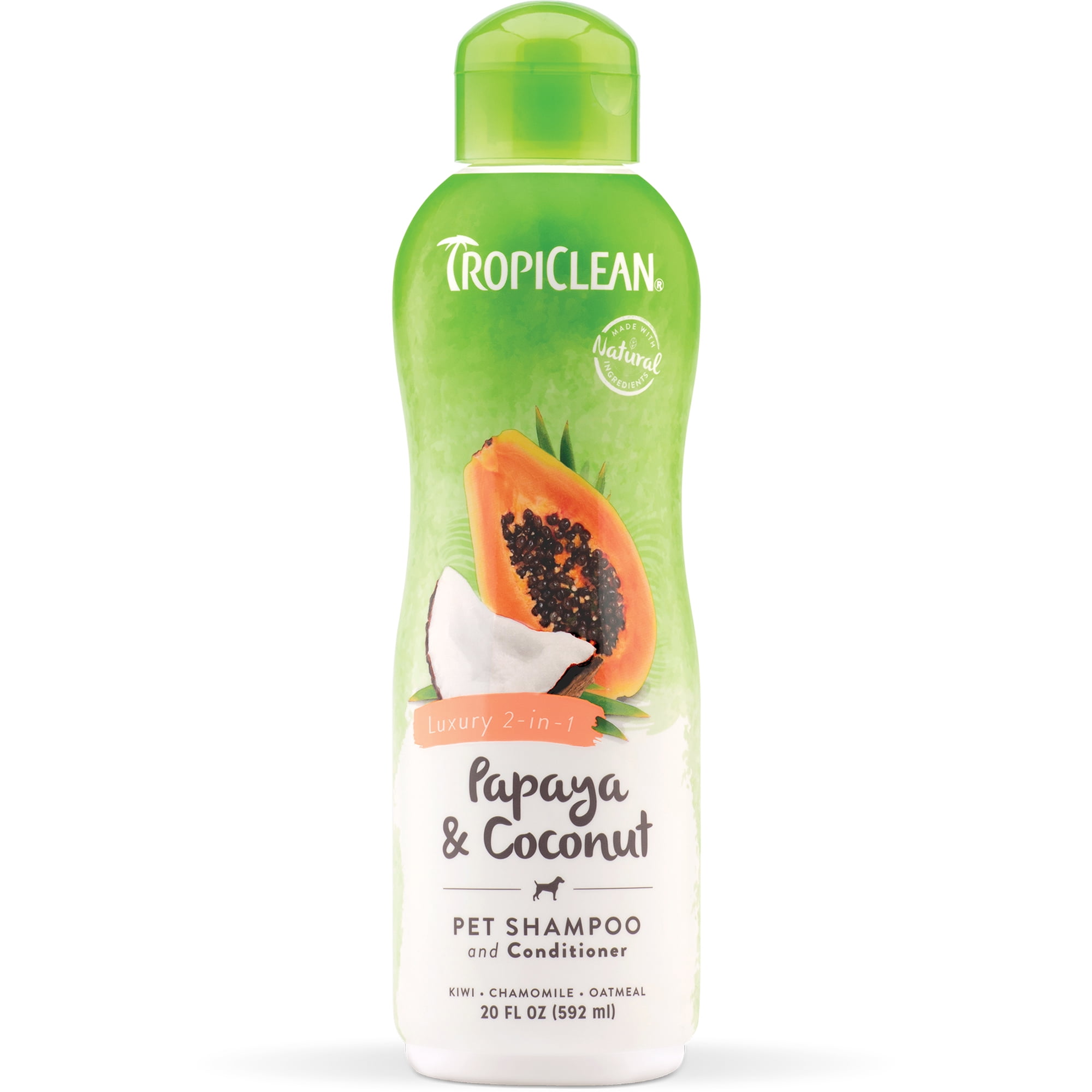 TropiClean Papaya & Coconut Pet Shampoo & Conditioner, 20 Oz
