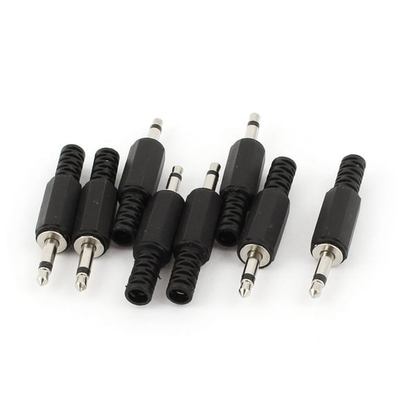 8Pcs 3.5mm Male Mono Jack Plug Audio Booted Connector for Headset