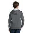 thumbnail image 2 of Sport-Tek Youth Sport Wick CamoHex Fleece Colorblock Hooded Pullover-S (Dark Smoke Grey/ White), 2 of 6