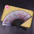 thumbnail image 5 of Paper Fan Set for Home and Events Elegant Handheld Folding Fans with Silk Fabric Bamboo Frame for Living Room Dance and Performance, 5 of 5
