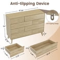 thumbnail image 4 of Danpinera Home 8-Drawer Double Dresser for Bedroom, 34" Tall Wood Chest & TV Stand with Fluted Panels, Natural Oak, 4 of 9