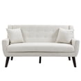 thumbnail image 3 of Uixe Cotton/ Linen Look Fabric Modern Accent Chair Armchair Sets Beige(Chair&Sofa Set) Chair&Sofa Set 3-Piece Polyester, 3 of 5