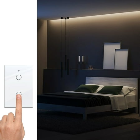 

iMESTOU Clearance Smart Switch Smart Wi-Fi Light Wall Switch 2.4GHz Wi-Fi Tou-ch Switches Fit for US Wall Switches 2 Gang
