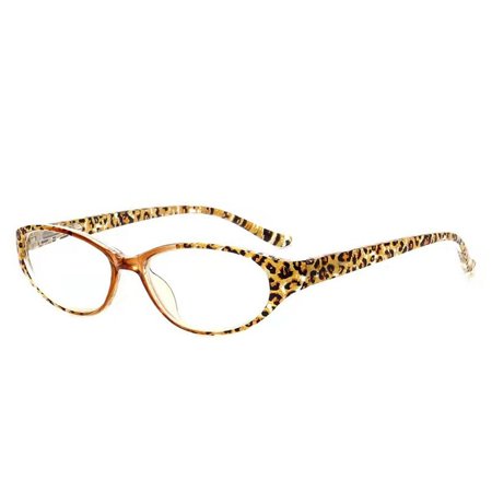 Men Women Portable Vintage Elegant Eyeglasses Reading Glasses Eye Protection Ultra Light Frame LEOPARD PRINT STRENGTH 300