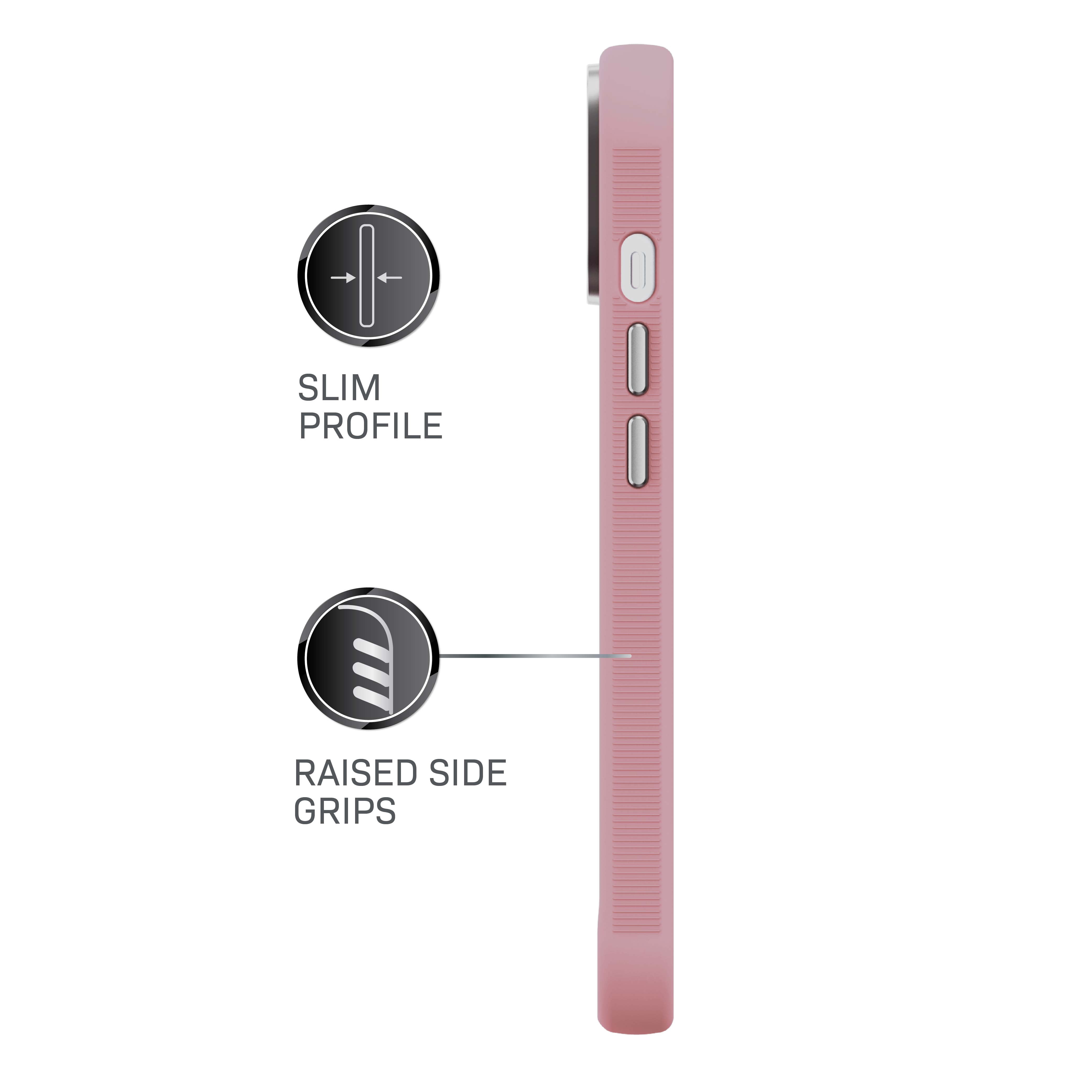 Body Glove Reflector Phone Case for iPhone 17e / 16e / 15 / 14 / 13, MagSafe Compatible - Metallic Rose Gold