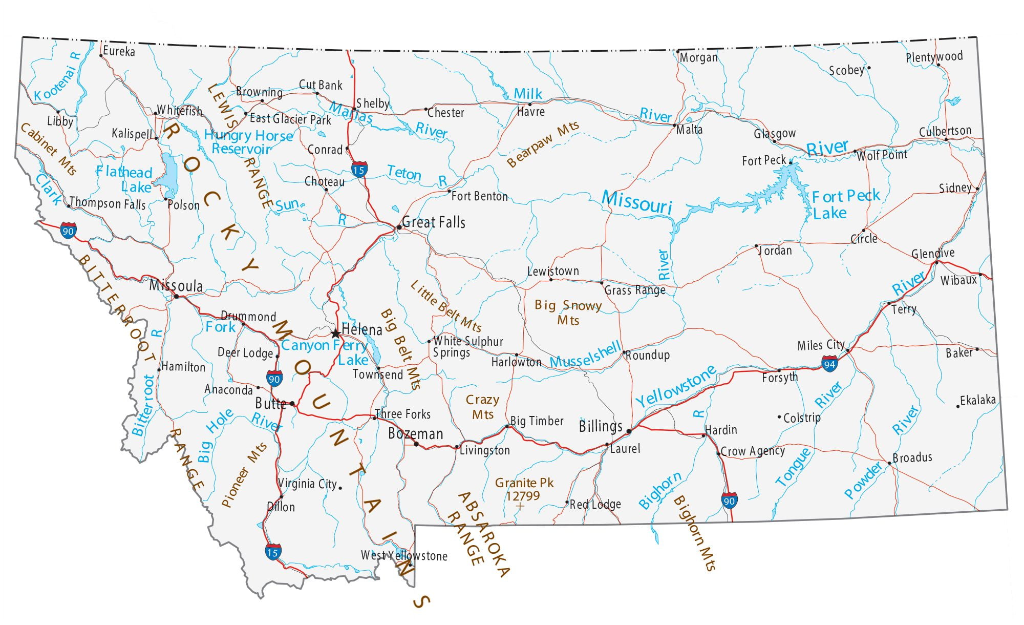 Montana Printable Map Montana Printable Map