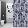 thumbnail image 4 of Forest Animal Shower Curtain for Bathroom Decor, Vintage Forest Zebra Giraffe Animal Blue Grey Waterproof Fabric Shower Curtain, 72"x78" Set with 12 Hooks, 4 of 9