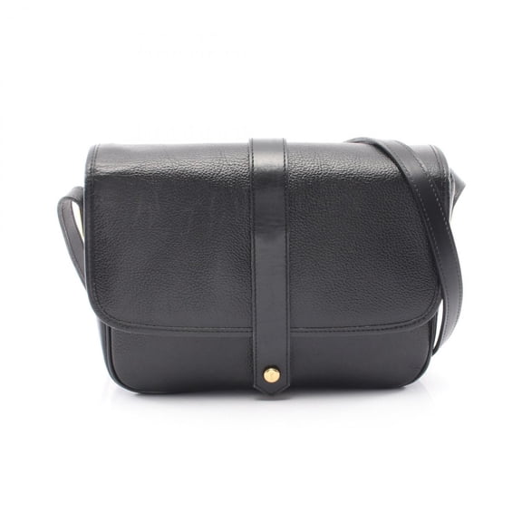 Pre-Owned Yves Saint Laurent logo shoulder bag/handbag, leather, women's, black.