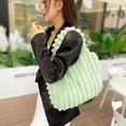 thumbnail image 4 of Striped Design Plush Bag Winter Fashion Shoulder Armpit Bags Large Capacity Furry Handbags Portable Cute Shopping Tote Bag, 4 of 10