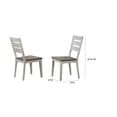thumbnail image 6 of 7-Piece Round Solid Wood Extendable Dining Set With Ladder Back Chairs in White & Grey, 6 of 8