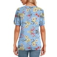 thumbnail image 5 of DreamFish Womens Summer Tops Casual Tunic Square Neck Puff Sleeve Tops Floral Printed Blouse, 5 of 6