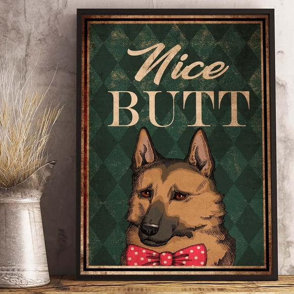 Dog Lover Poster, Home Decor Art, Butt French German Dog Gift,Living room wall decoration, bedroom, art deco, frameless 12x16inches