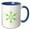 Blue/White, variant on 3drose, Minimalistic Green Snowflake Hand Drawn Art, 15oz Mug