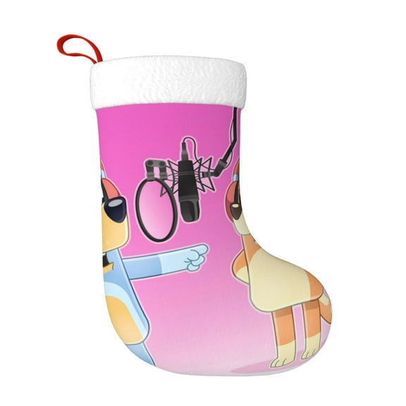 Saiise Bluey Print 17.7 Inches Christmas Stockings,Large Stockings for for Christmas Xmas Tree Holiday Fireplace Family Decor Gifts