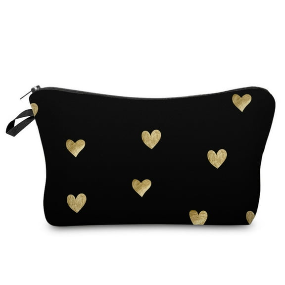 HIABIO Travel Cosmetic Bag Printing Love Heart Makeup for Case Coin Purse Pouch Toiletry Organizer