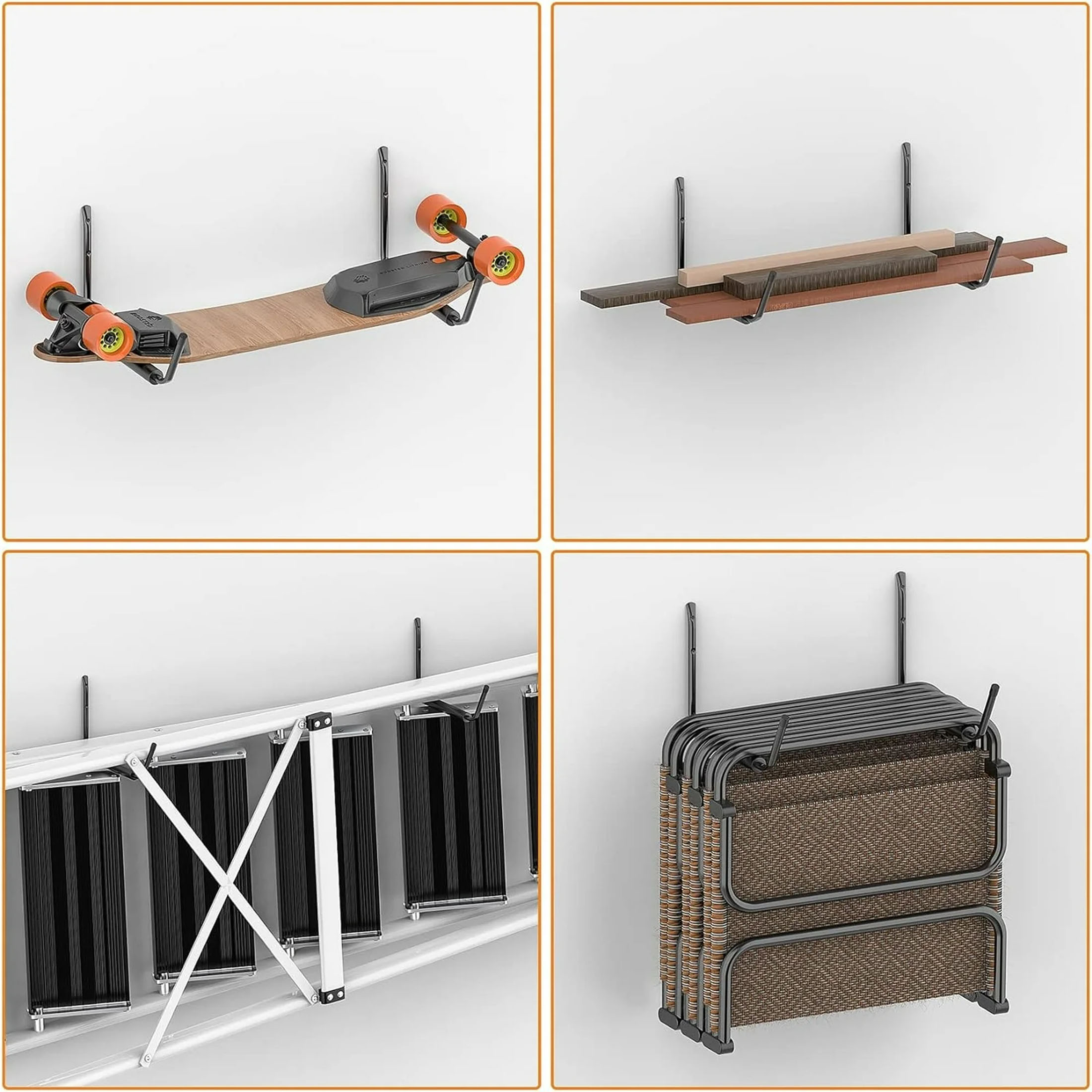 Wall Mount Kayak Storage Rack -4 Pcs