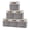Gray, variant on DSstyles Adult Stackable 6-Compartment Closet Organizer Box Set with Leather Handles, White & Black, 6 Count, 6 Pack