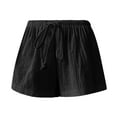 thumbnail image 4 of MIXUE Shorts For Women Summer Solid Color Stylish Elastic Lace Up Casual Loose Womens Shorts Sportwear,Black,XL, 4 of 4