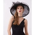 thumbnail image 5 of Women Large Flower Tea Party Fascinator Hat Church Cocktail Easter British Organza Dress Hat Cap Headpieces, 5 of 5