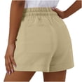 thumbnail image 5 of ClodeEU Women's Cotton Linen Drawstring Shorts, Casual High Waist Summer Beach Shorts with Pockets Beige,Women's Plus XXL, 5 of 5