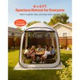 thumbnail image 3 of KFFKFF Screen House Tent, 6 x 6 ft, 4-6 Person Pop Up Screen Tent, Portable Screened in Canopy with Carry Bag, Netting Sides, Ground Stakes, Beige, 3 of 9