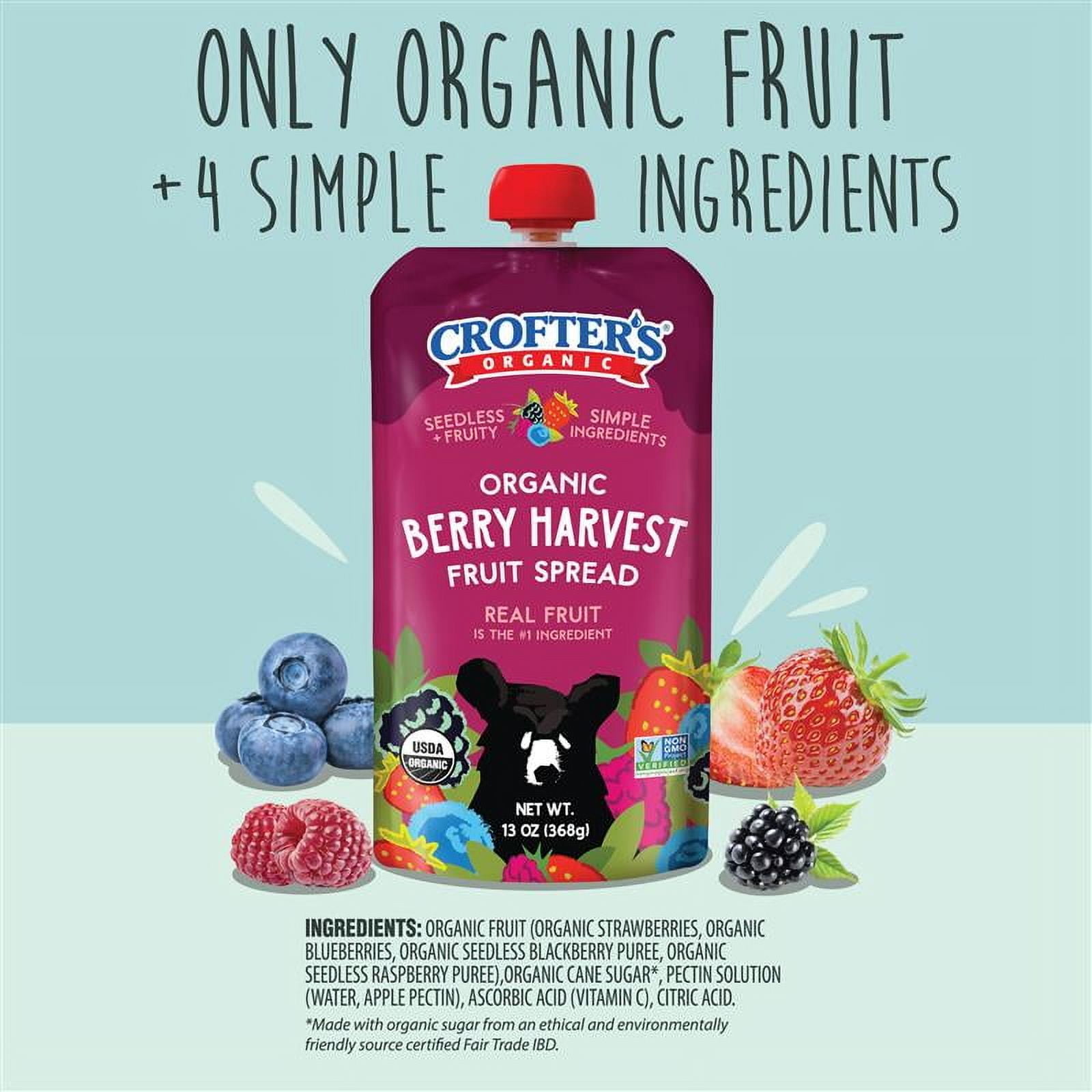(3 pack) Crofter's Organic Berry Harvest Fruit Spread Squeeze, 13 oz
