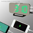 thumbnail image 4 of Creative New Student Childrens LED Digital Electronic Clock Mirror Wall Clock USB Mobile Phone Charging Calendar Alarm Clock, 4 of 8