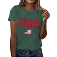 thumbnail image 2 of Womens American Flag Short Sleeve Shirts Independence Day Patriotic Casual Tops USA Flag Stars Stripes Blouse, 2 of 6