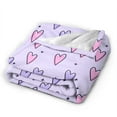 thumbnail image 2 of DouZhe Ultra-Soft Micro Fleece Lightweight Flannel Bed Blanket, Funny Sparkles Love Heart Print Cozy Warm Throw Blankets, 60"x50", 2 of 7