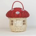 thumbnail image 1 of Handmade Mini Mushroom Rattan Basket with Lid: Red Dot Design for Storage and Art Decor, 1 of 4