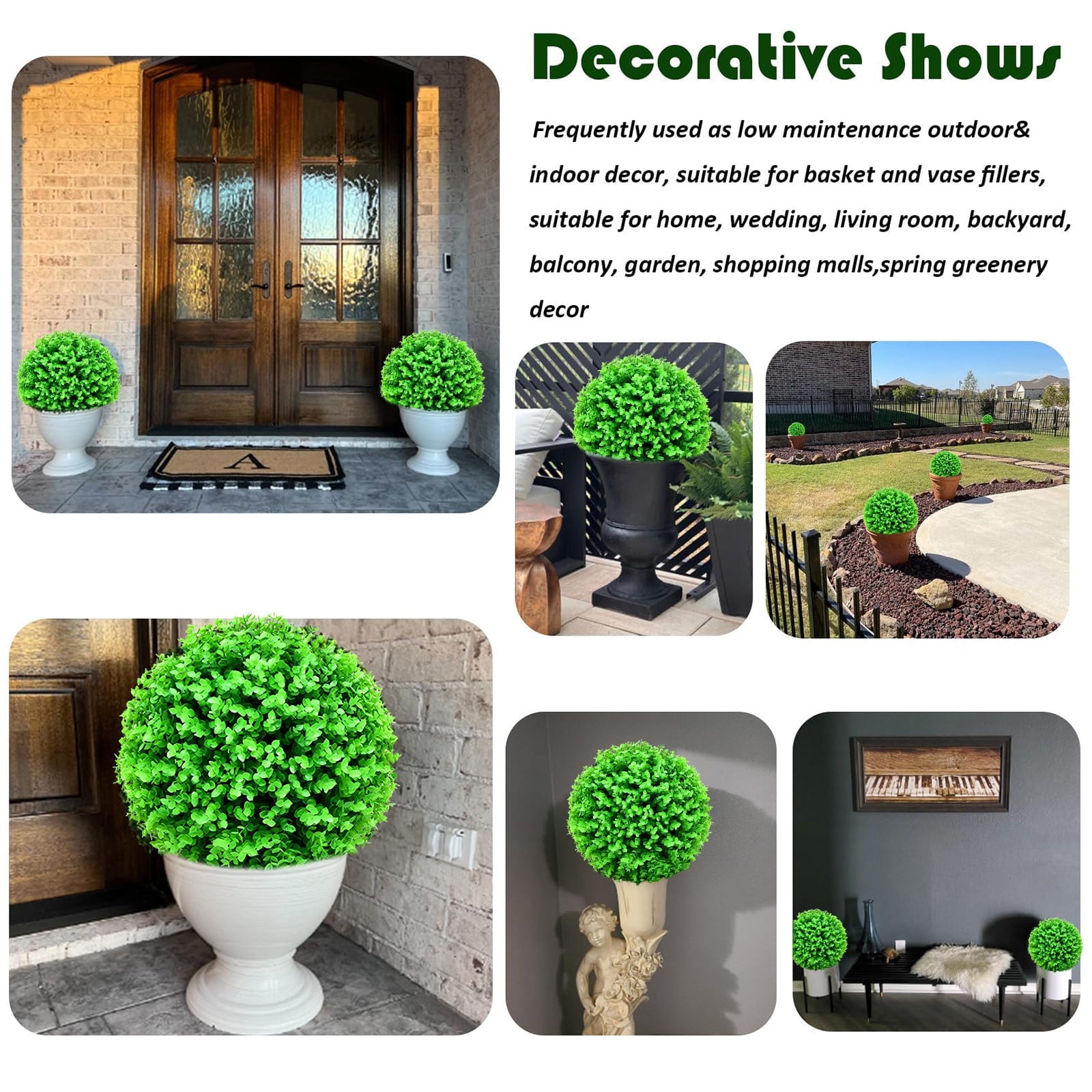 Clearance! Binkne Simulation Plant Grass Ball Eucalyptus (Outer Diameter 45Cm); Artificial Flowers; Simulation Artificial Plant Topiary Faux Decorative for Garden Backyard Balcony and Home Décor