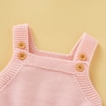 thumbnail image 4 of Baby Bodysuit Solid Knit Newborn Girls Tops Playsuit Fashion Ruffles Toddler Infant Clothing Sleeveless One Piece Jumpsuit 0-18M, 4 of 6