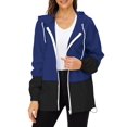 thumbnail image 1 of Chubasquero Century Star para mujer, impermeable, con capucha, azul marino, XXL, 1 of 6