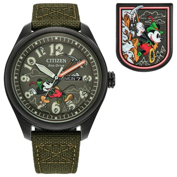 Citizen Eco-Drive Men's Disney Alpine Mickey Mouse Strap Boxed Set Watch with Pin - AW0148-47W