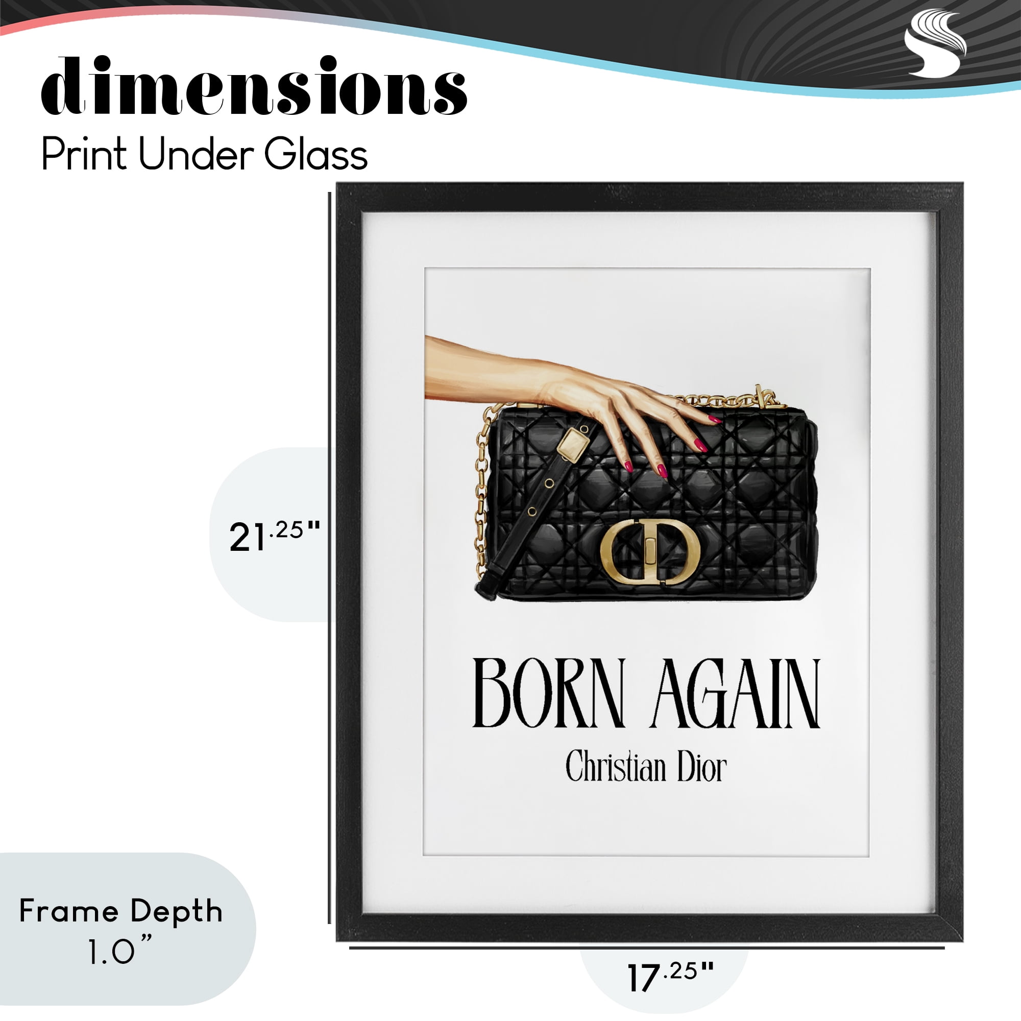 Stupell Industries Born Again Christian Luxury Black Framed Print Under Glass, design by Ziwei Li