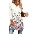 thumbnail image 2 of 3/4 Length Sleeve Womens Tops V Neck T Shirts Summer Clothes Basic Blouses Dressy Casual 2026 Spring Outfits, 2 of 7